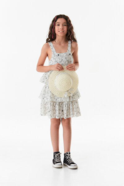 Fulla Moda Girl's Dress - Floral Print, Ruffle and Hat