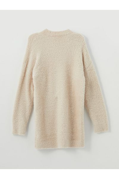 LC Waikiki Shawl Collar Plain Long Sleeve Women's Plush Cardigan