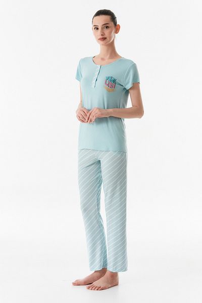 Fulla Moda Set de pijamale cu imprimeu cu decolteu