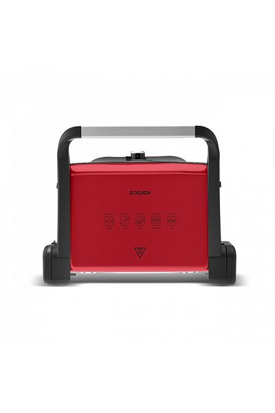 Karaca Matte Red Gastro Classic 6 Slice Grill and Toaster