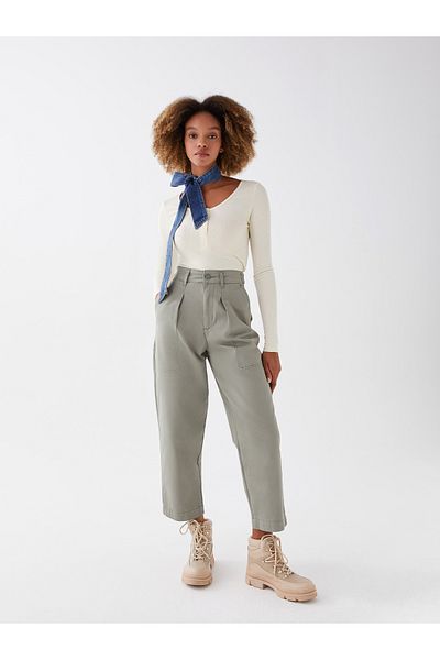 LC Waikiki Comfortable Fit Straight Gabardine Women's Trousers