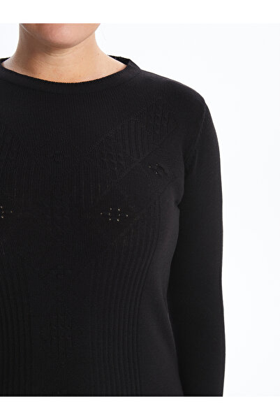 LC Waikiki Crew Neck Self Patterned Long Sleeve Women's Knitwear Sweater