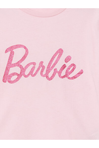 LC Waikiki Crew nyakú Barbie nyomott hosszú ujjú pizsama szett lányoknak