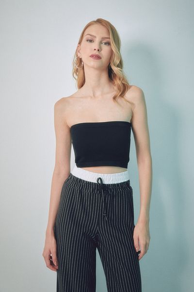 Fulla Moda Στράπλες Κοτλέ Μπουστάκι