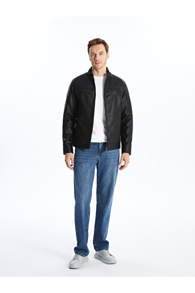 LC Waikiki Ανδρικό δερμάτινο μπουφάν Standard Fit