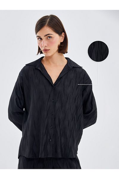 LC Waikiki Textured Oversize Women's Shirt