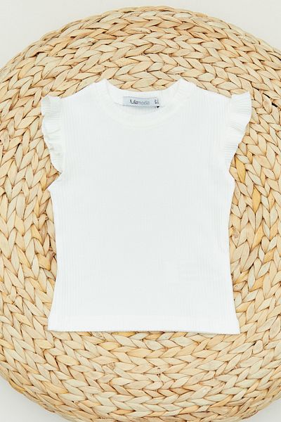 Fulla Moda Frilly Ribbed Girl's T-Shirt