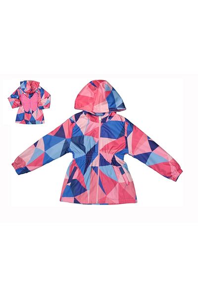 pistyle Pink Girls' Raincoat - Water Repellent Combed Cotton Inner Lining