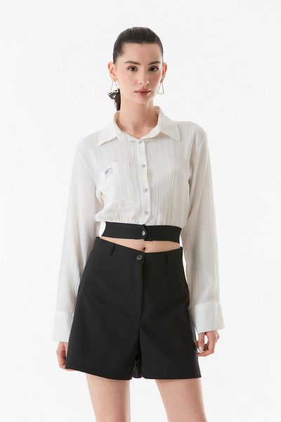 Fulla Moda قميص بجيب واحد وخصر مطاطي