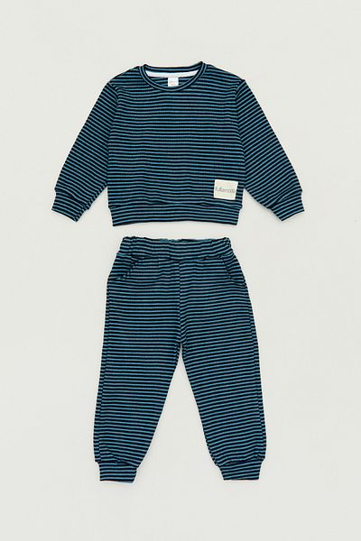 Fulla Moda Crew Neck Unisex Children's Striped Suit