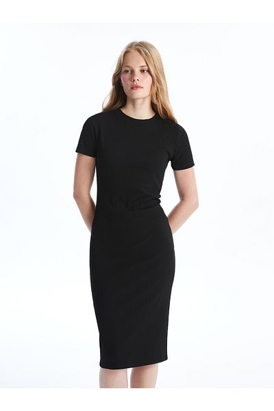 LC Waikiki Γυναικείο Bodycon Φόρεμα με κοντό μανίκι με λαιμόκοψη