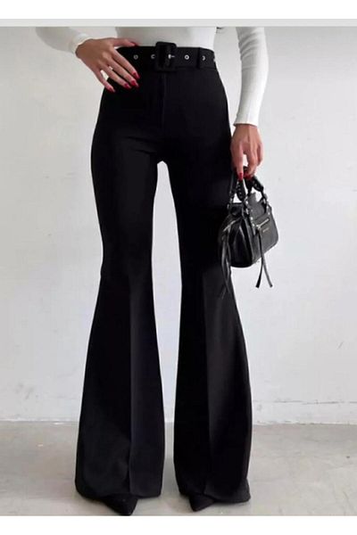 Asia Asia Belt High Waist Spanish Fabric Pants
