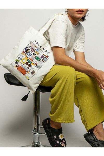 Cemira Friends Dizidesign Thick Canvas, Rips Cloth Bag, Shoulder Bag, Thick Tote Bag
