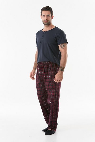 Fulla Moda Σετ πιτζάμες με καρό σχέδιο με κουμπιά