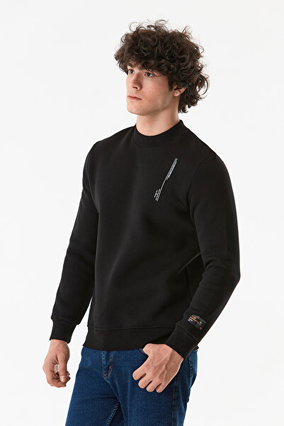 Fulla Moda Φούτερ με λαιμόκοψη με 3 κλωστές