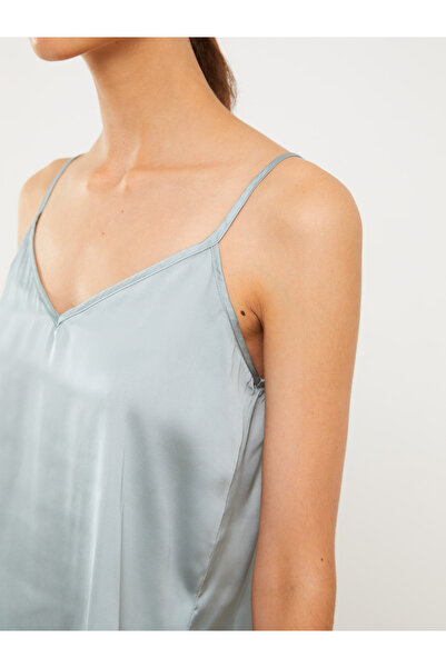 LC Waikiki V-Neck Straight Sling Satin Women's Pajamas Top