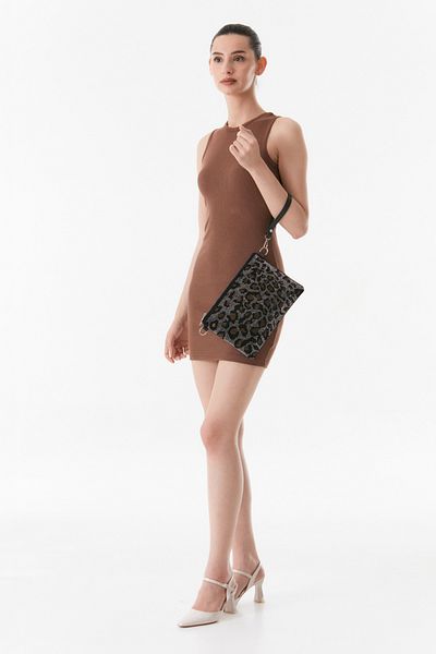 Fulla Moda Stoned Leopard Patterned Portfolio Bag