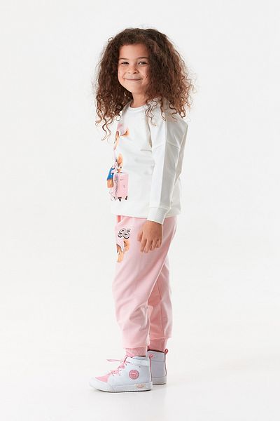 Fulla Moda Girl's Jogger Set - Teddy Bear Printed