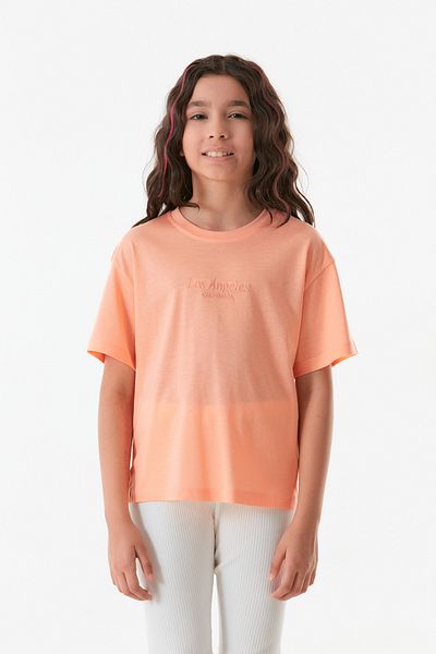 Fulla Moda Girl's Text Embroidered T-Shirt