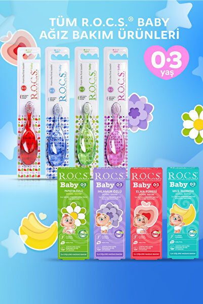 R.O.C.S. Rocs Baby 0-3 Yaş Bebek Diş Fırçası - Mavi
