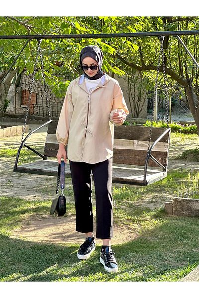 Nergis Neva Butik Hooded Front Tie-In Kimono
