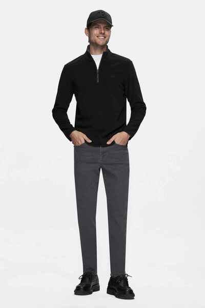 UCLA Ανδρικό φούτερ Gremıo Black Fleece Stand γιακά με κέντημα Standard Fit