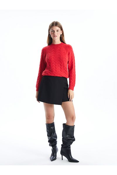 LC Waikiki Pulover de damă cu decolteu rotund cu model - W4gu77z8