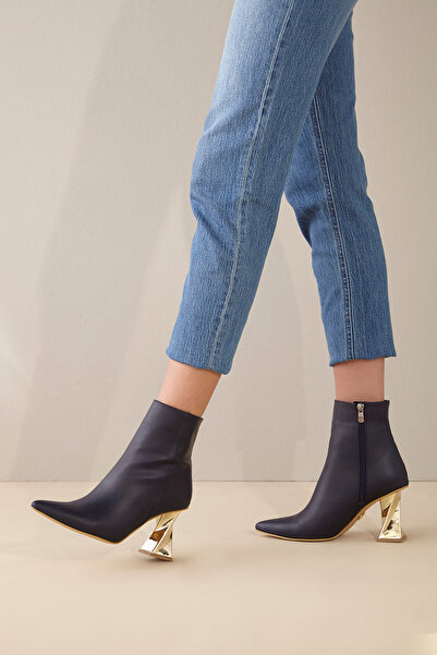 AYAKKABI PRENSİ Χρυσό Σκούρο Μπλε Ματ 8 εκ. Γυναικείες Μπότες & Μποτάκια, Παπ...