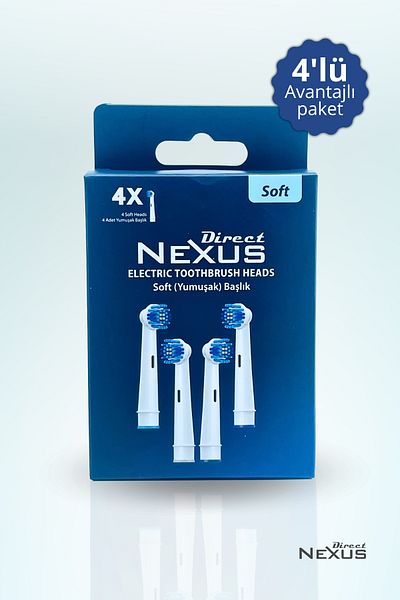 Direct NEXUS Oral-B Compatible Set of 4 Soft Electric Toothbrushes