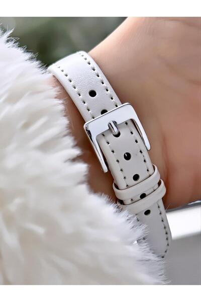 Q&Q   Minimal Elegant Thin Case Numeral Women's Leather Cord Wristwatch