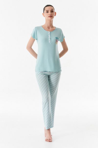 Fulla Moda Set de pijamale cu imprimeu cu decolteu
