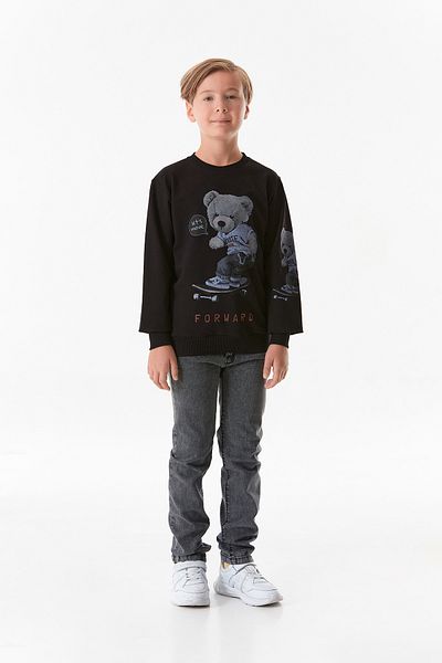 Fulla Moda Суитшърт за момче - с щампа на плюшено мече