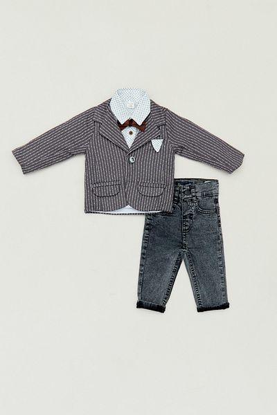 Fulla Moda 3-Piece Suit Set with Pocket Detail for Boys