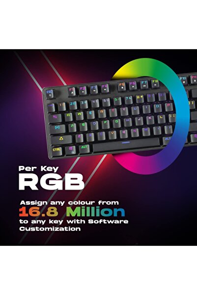 Cosmic Byte CB-GK-34 Firefly Sıcak Değiştirilebilir Tuş Basına RGB On Tuşsuz Klavye (Siyah)
