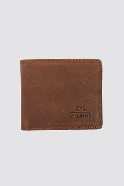D'S Damat Портфейл от естествена кожа с кафява кутия