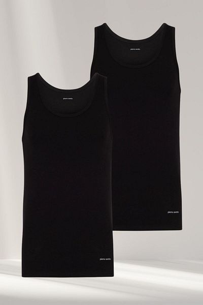 Pierre Cardin Men's Modal Black 2 Pack Undershirt