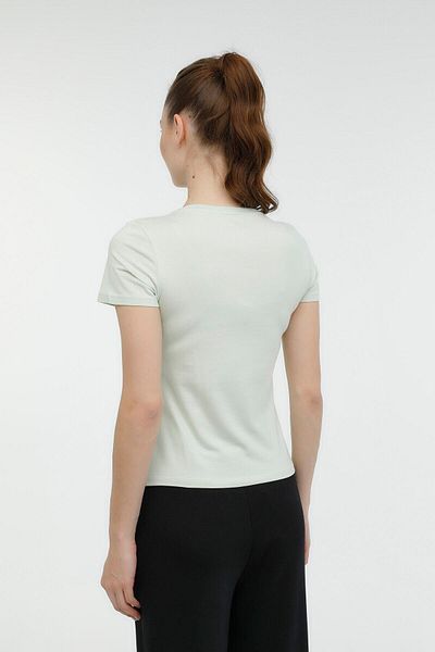 lumberjack Tricou cu mânecă scurtă pentru femei CT132 cu decolteu în V verde pastel