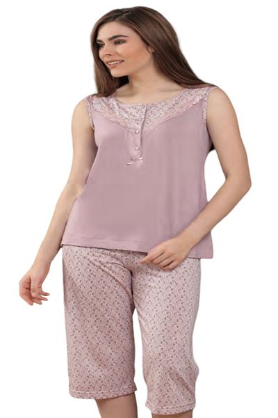 Pelin Pijama Costum de pijama Capri pudra pentru femei 2606