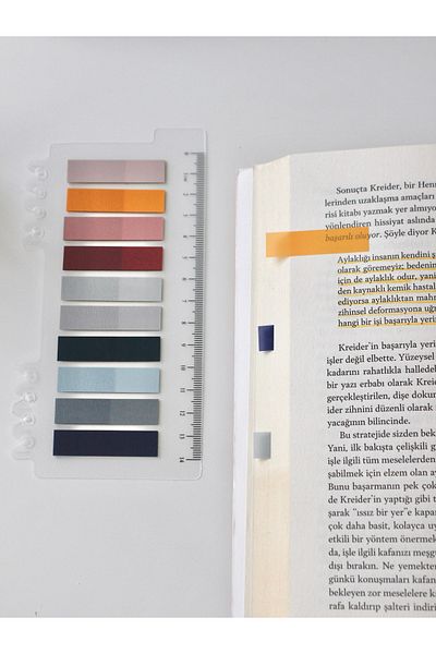 Nova Crafts Dark Color Post-It Marking - Adhesive Bookmark with Ruler