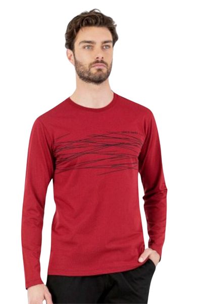 Pierre Cardin Men's Combed Cotton Printed Claret Red Navy Blue Black Pajama Set