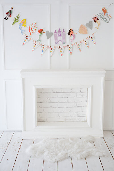 Partifabrik طقم زينة حائط بتصميم حورية البحر - مثلث، قطعتان