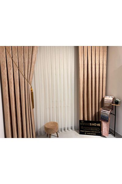 NİVEMESHOME Pera Gold - 1/3 Sik Pleated Background Curtain, Apm