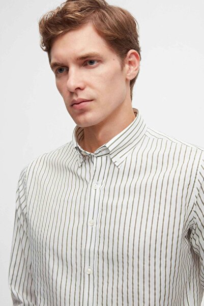 D'S Damat Ds Damat Slim Fit Khaki Cotton Blended 2-Piece Crew Neck Shirt and Sweater