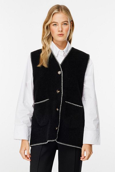 Hooopstore Black Cowboy Vest - Crochet