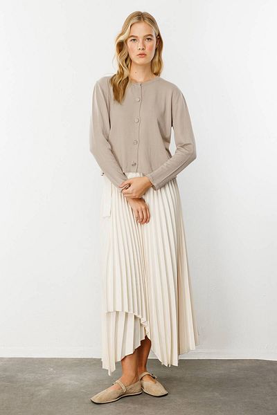 Hooopstore PİLİSOLEY PREMIUM SKIRT - CREAM