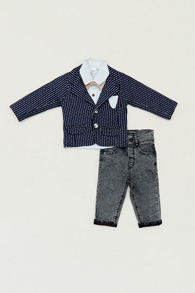 Fulla Moda 3-Piece Suit Set with Pocket Detail for Boys