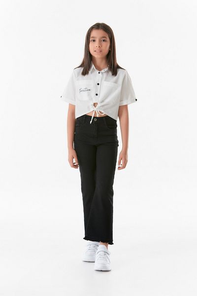 Fulla Moda High Waist and Adjustable Waist Flare Girl's Pants