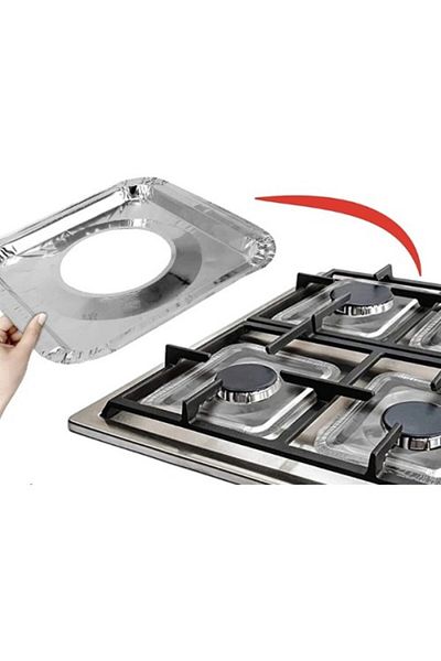 SAVA HOME COLLECTİON 10 Pieces Aluminum Stove Protective Foil