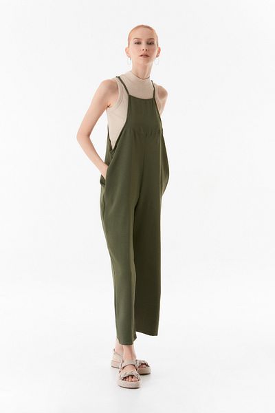Fulla Moda Ayrobin Fabric Casual Jumpsuit - Rope Strap