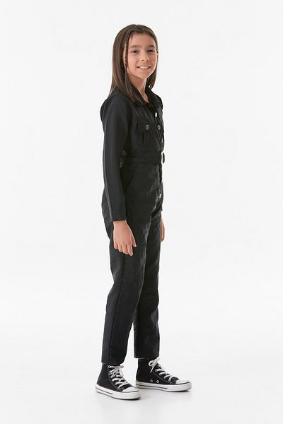 Fulla Moda Girl's Belted Parachute Jumpsuit